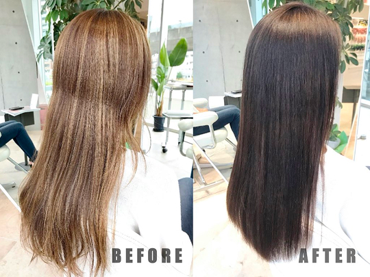 ヘアカラーBEFORE AFTERの写真