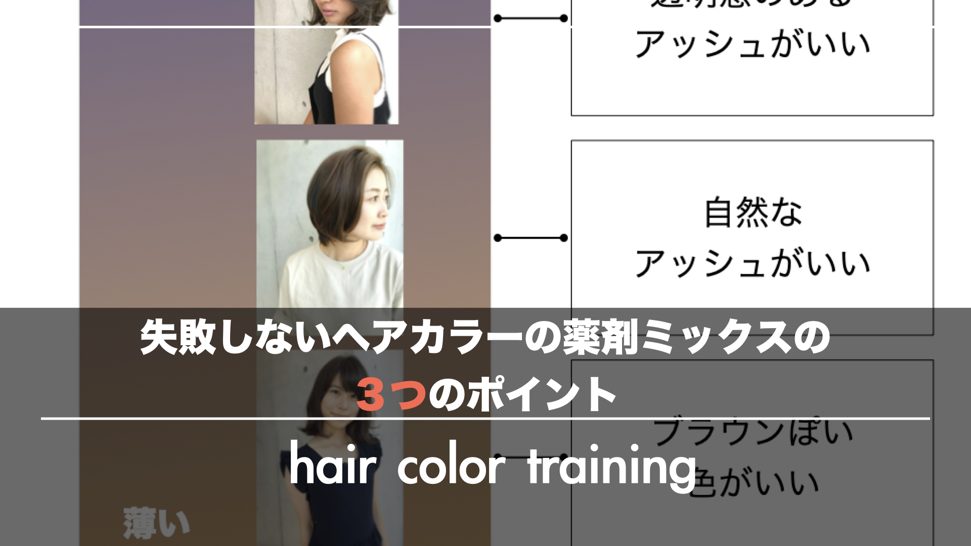 【初級編】失敗しないヘアカラーの薬剤ミックスの３つのポイント